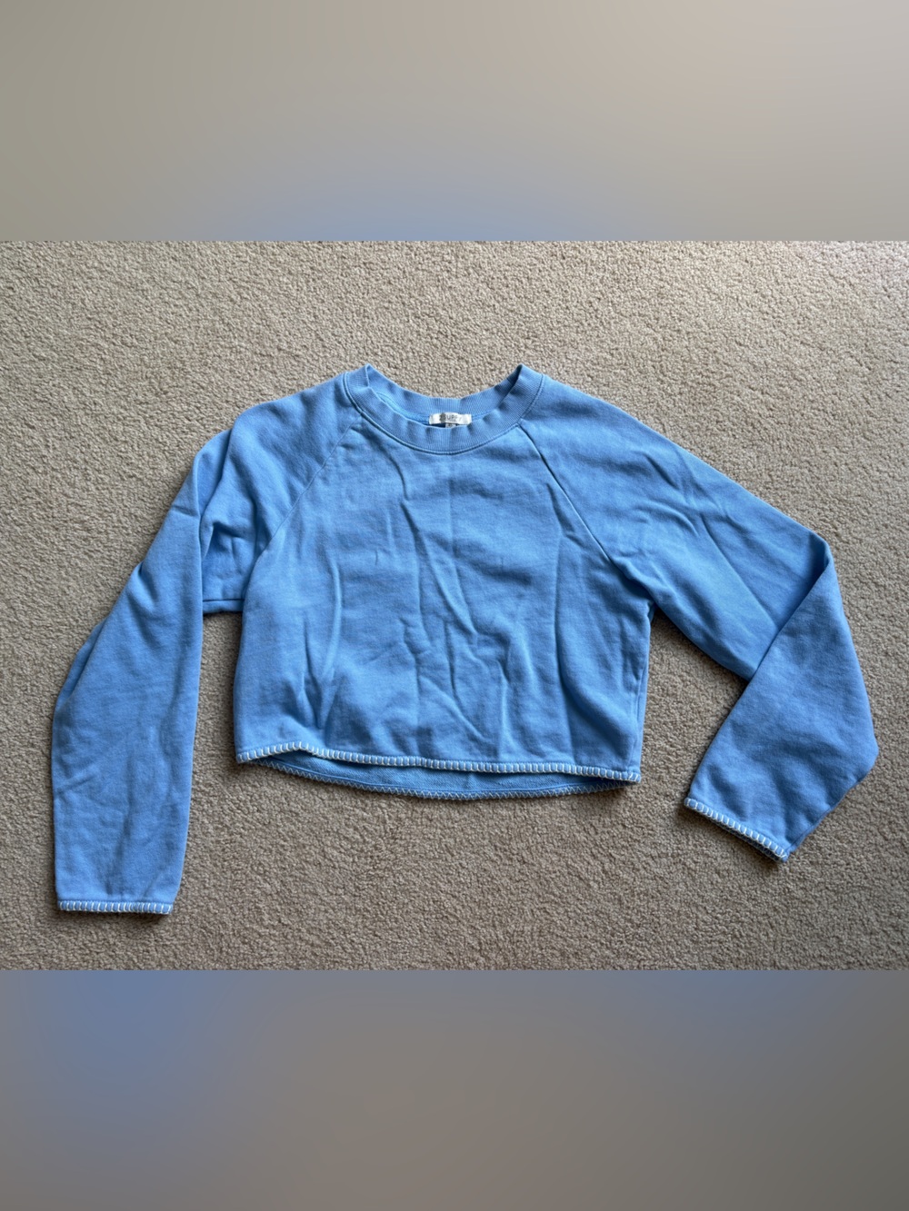 Z Supply Light Blue Cropped Sweatshirt
